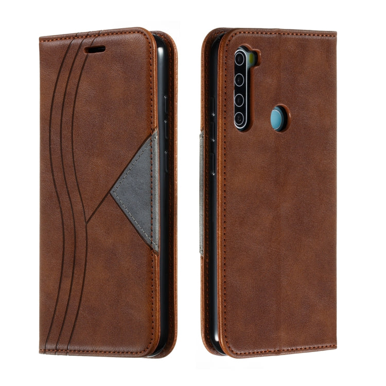 For Xiaomi Redmi Note 8 Splicing Color Magnetic Hem Horizontal Flip Leather Case with Holder & Card Slots