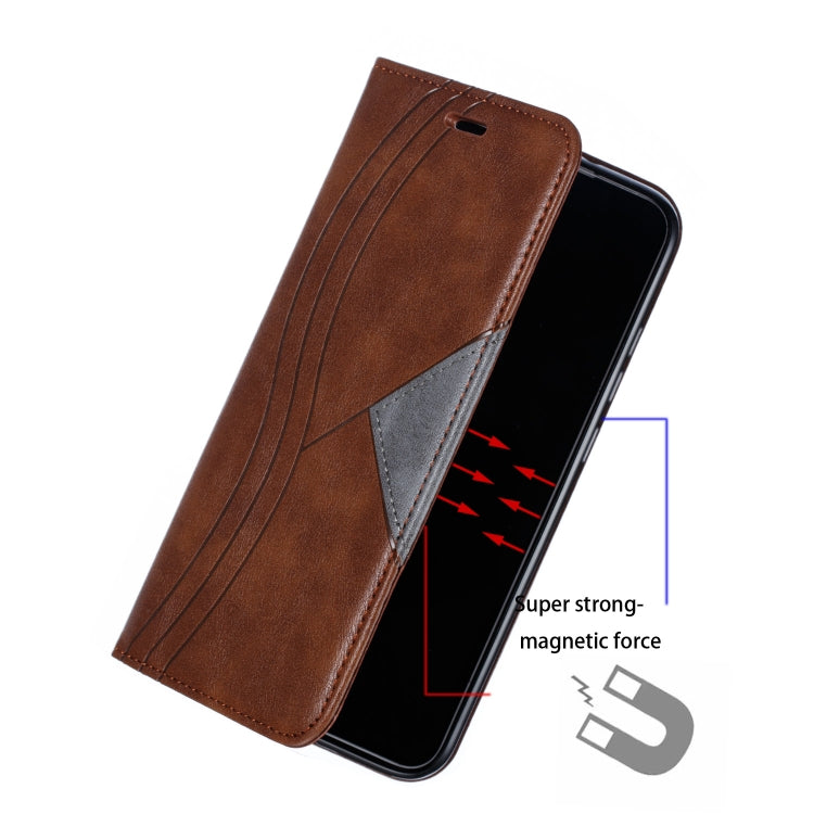 For Xiaomi Redmi Note 8 Splicing Color Magnetic Hem Horizontal Flip Leather Case with Holder & Card Slots