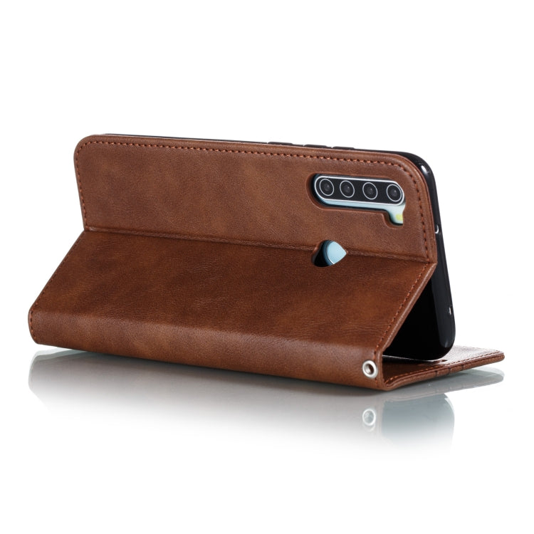 For Xiaomi Redmi Note 8 Splicing Color Magnetic Hem Horizontal Flip Leather Case with Holder & Card Slots