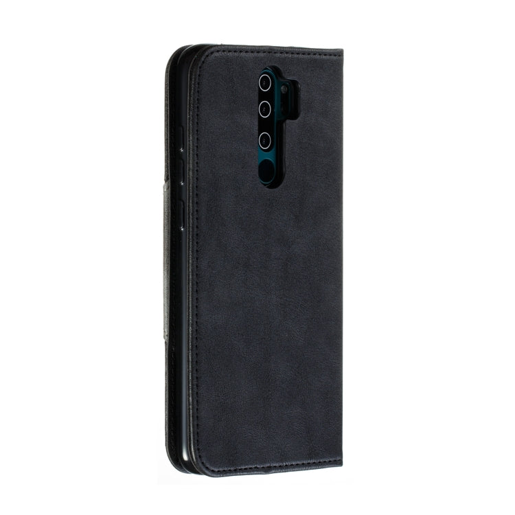 For Xiaomi Redmi Note 8 Pro Splicing Color Magnetic Hem Horizontal Flip Leather Case with Holder & Card Slots