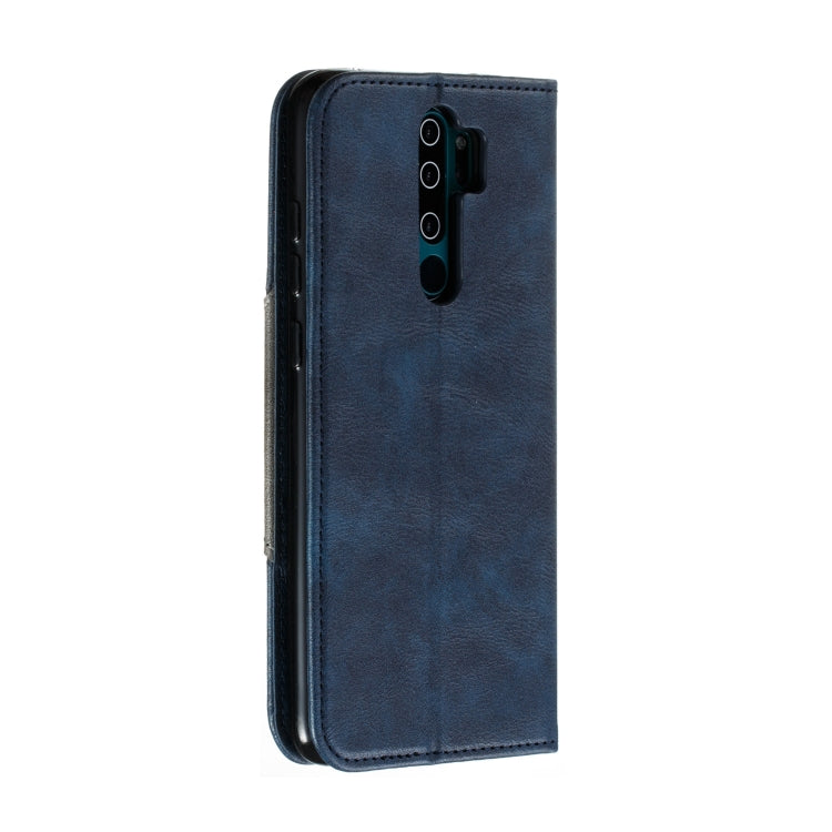 For Xiaomi Redmi Note 8 Pro Splicing Color Magnetic Hem Horizontal Flip Leather Case with Holder & Card Slots