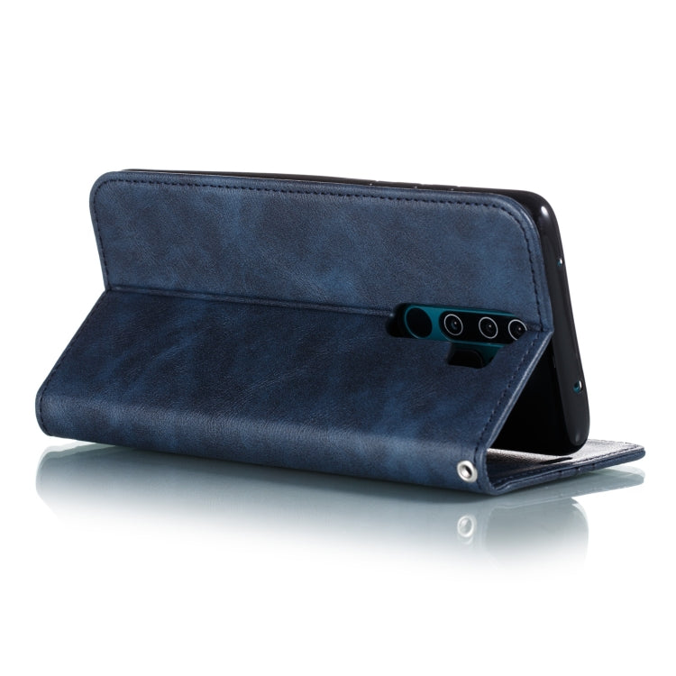 For Xiaomi Redmi Note 8 Pro Splicing Color Magnetic Hem Horizontal Flip Leather Case with Holder & Card Slots