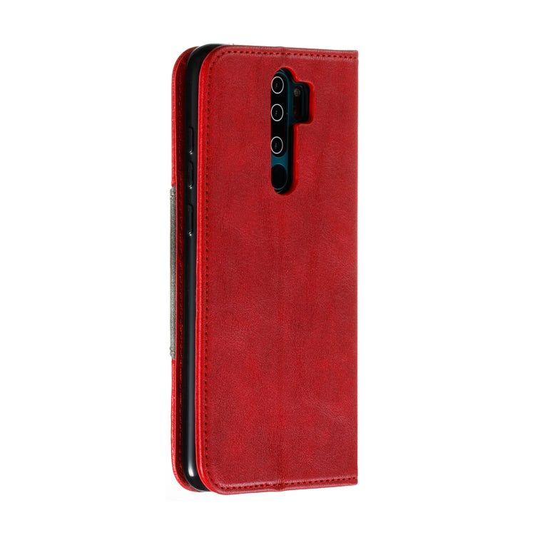 For Xiaomi Redmi Note 8 Pro Splicing Color Magnetic Hem Horizontal Flip Leather Case with Holder & Card Slots