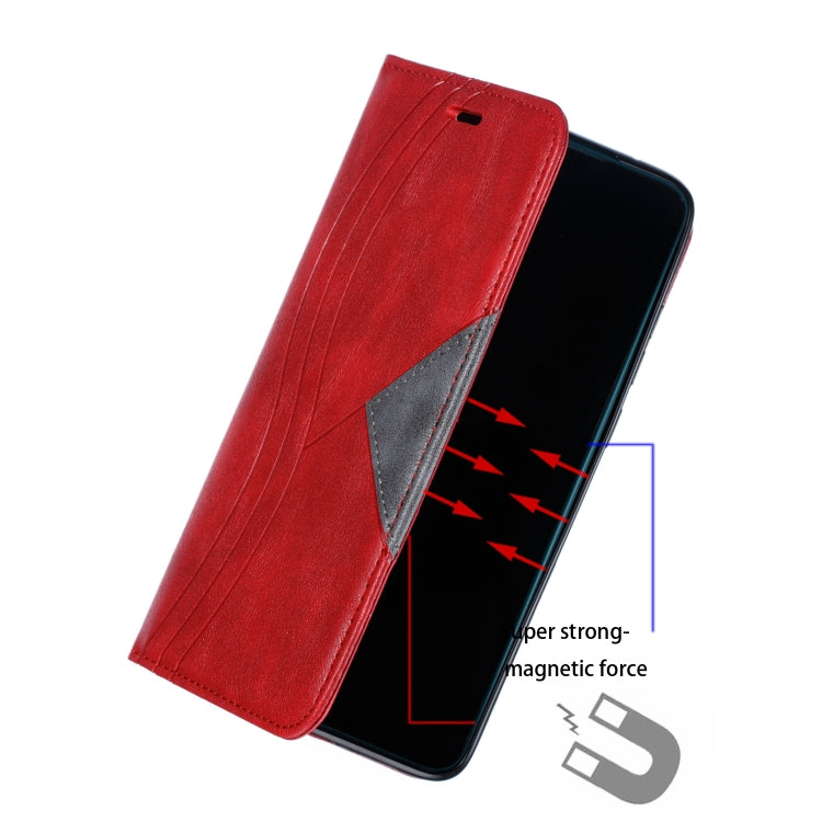 For Xiaomi Redmi Note 8 Pro Splicing Color Magnetic Hem Horizontal Flip Leather Case with Holder & Card Slots