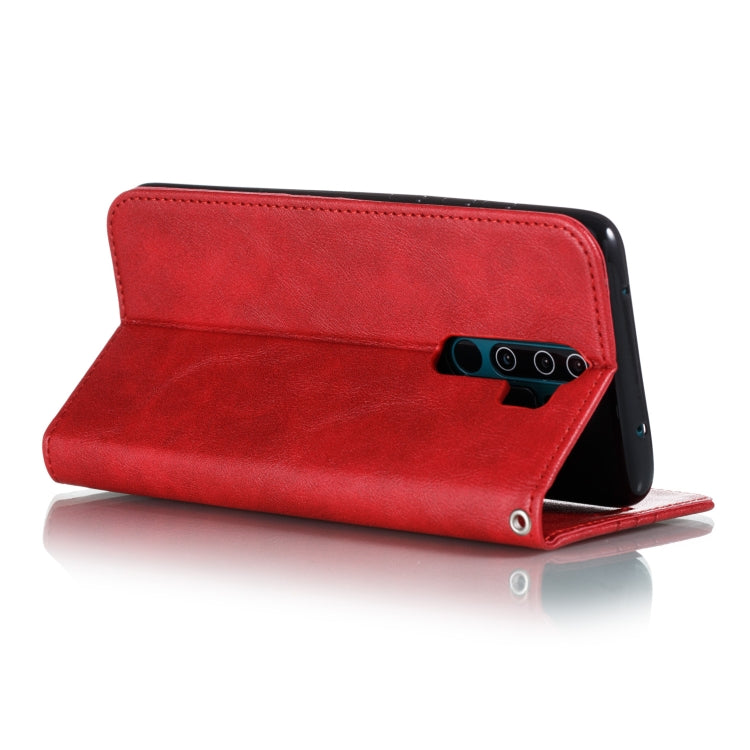 For Xiaomi Redmi Note 8 Pro Splicing Color Magnetic Hem Horizontal Flip Leather Case with Holder & Card Slots