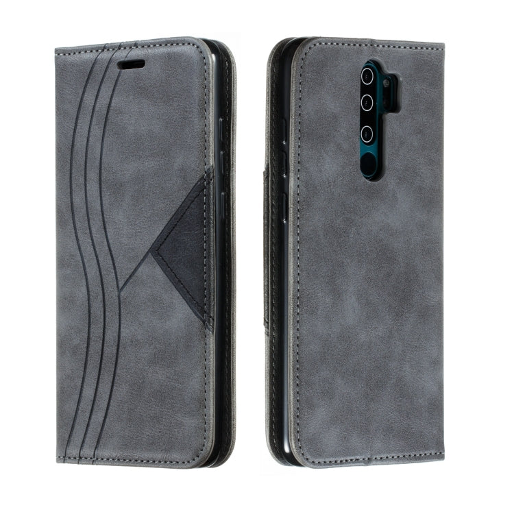 For Xiaomi Redmi Note 8 Pro Splicing Color Magnetic Hem Horizontal Flip Leather Case with Holder & Card Slots