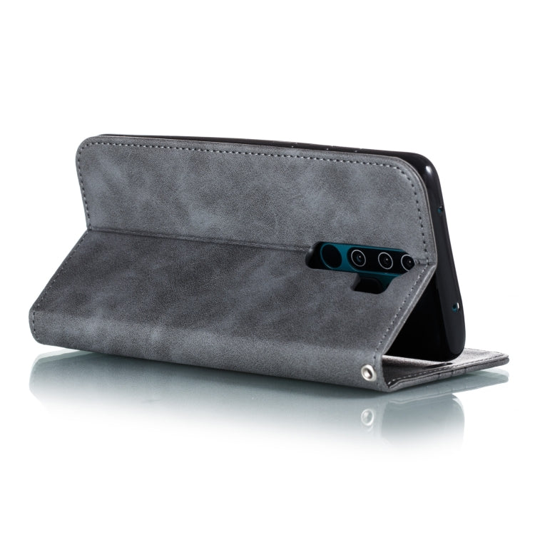 For Xiaomi Redmi Note 8 Pro Splicing Color Magnetic Hem Horizontal Flip Leather Case with Holder & Card Slots