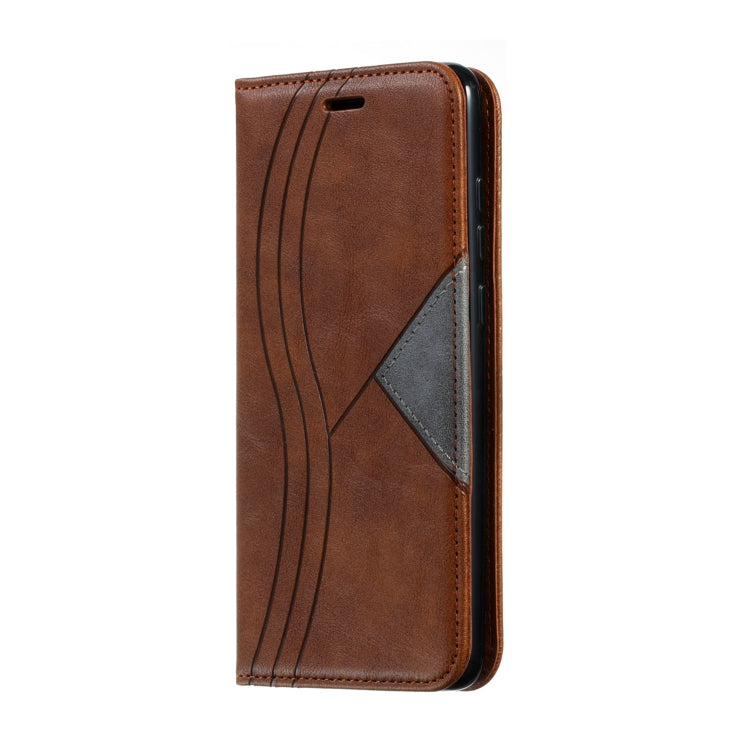 For Xiaomi Redmi Note 8 Pro Splicing Color Magnetic Hem Horizontal Flip Leather Case with Holder & Card Slots