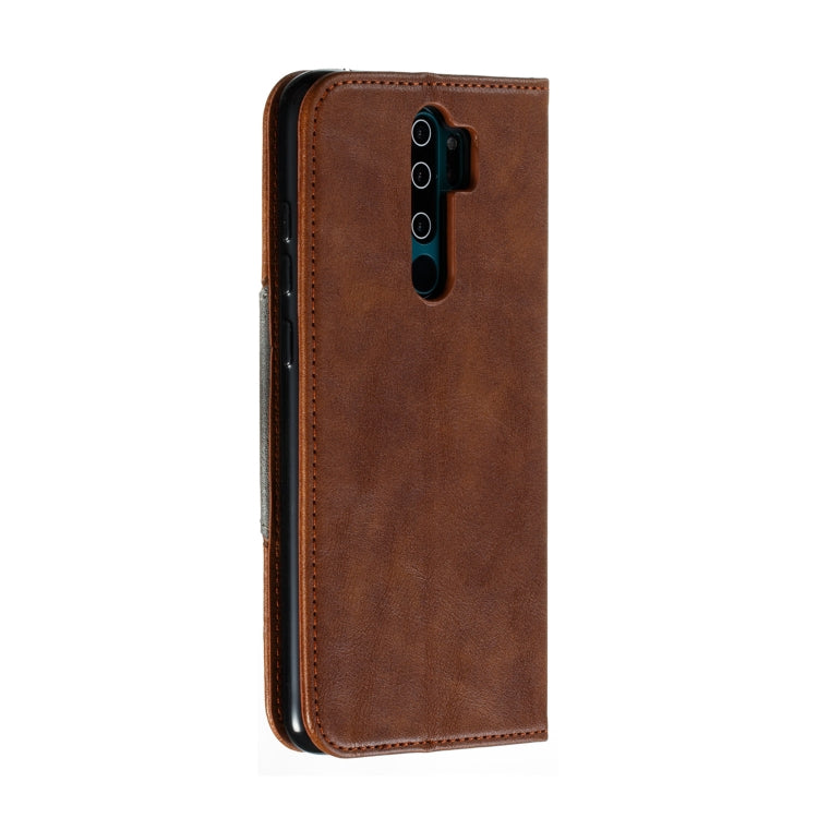 For Xiaomi Redmi Note 8 Pro Splicing Color Magnetic Hem Horizontal Flip Leather Case with Holder & Card Slots