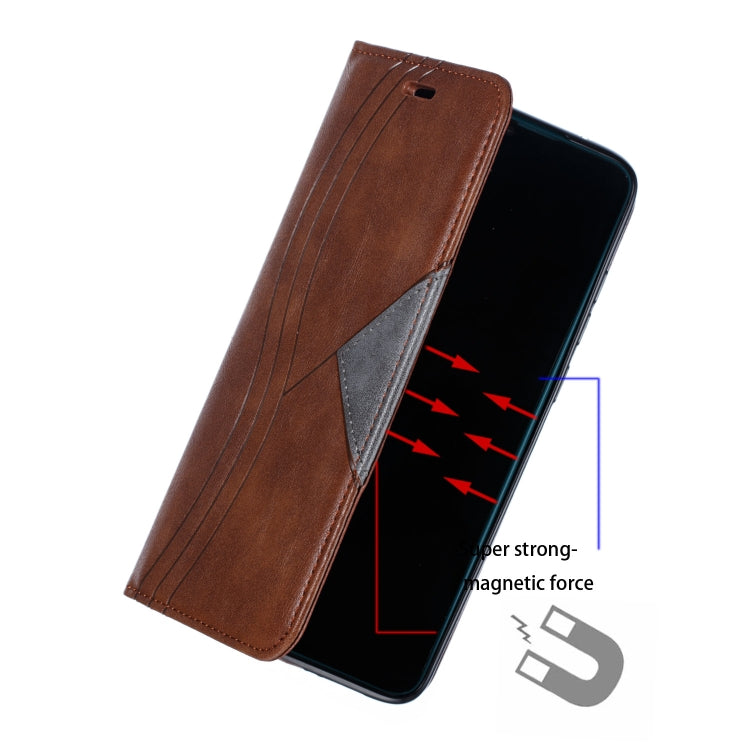 For Xiaomi Redmi Note 8 Pro Splicing Color Magnetic Hem Horizontal Flip Leather Case with Holder & Card Slots