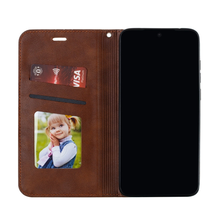 For Xiaomi Redmi Note 8 Pro Splicing Color Magnetic Hem Horizontal Flip Leather Case with Holder & Card Slots