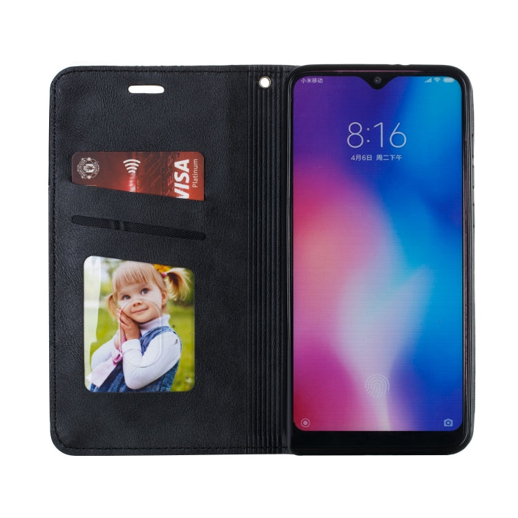 For Xiaomi 9 Pro Splicing Color Magnetic Hem Horizontal Flip Leather Case with Holder & Card Slots