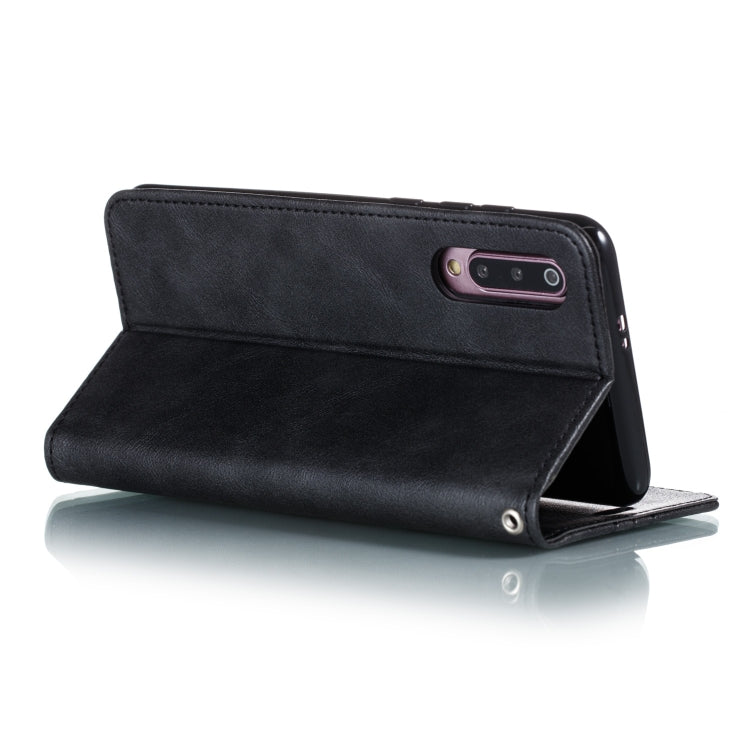 For Xiaomi 9 Pro Splicing Color Magnetic Hem Horizontal Flip Leather Case with Holder & Card Slots