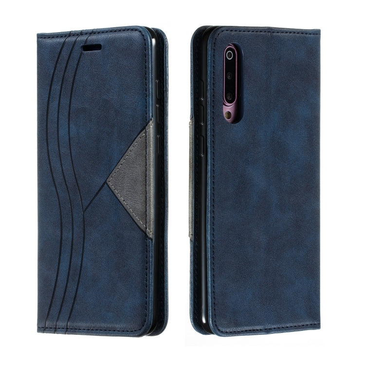 For Xiaomi 9 Pro Splicing Color Magnetic Hem Horizontal Flip Leather Case with Holder & Card Slots