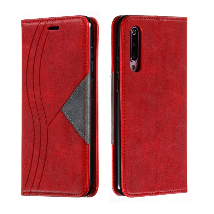 For Xiaomi 9 Pro Splicing Color Magnetic Hem Horizontal Flip Leather Case with Holder & Card Slots