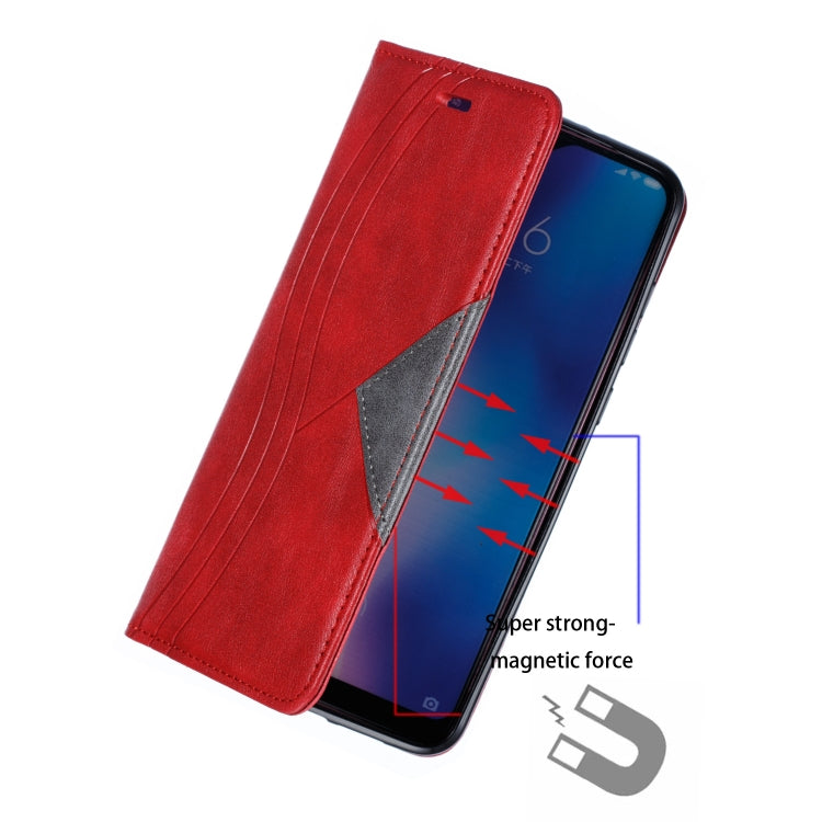For Xiaomi 9 Pro Splicing Color Magnetic Hem Horizontal Flip Leather Case with Holder & Card Slots