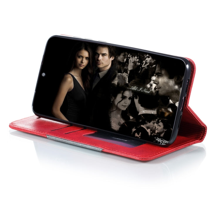 For Xiaomi 9 Pro Splicing Color Magnetic Hem Horizontal Flip Leather Case with Holder & Card Slots