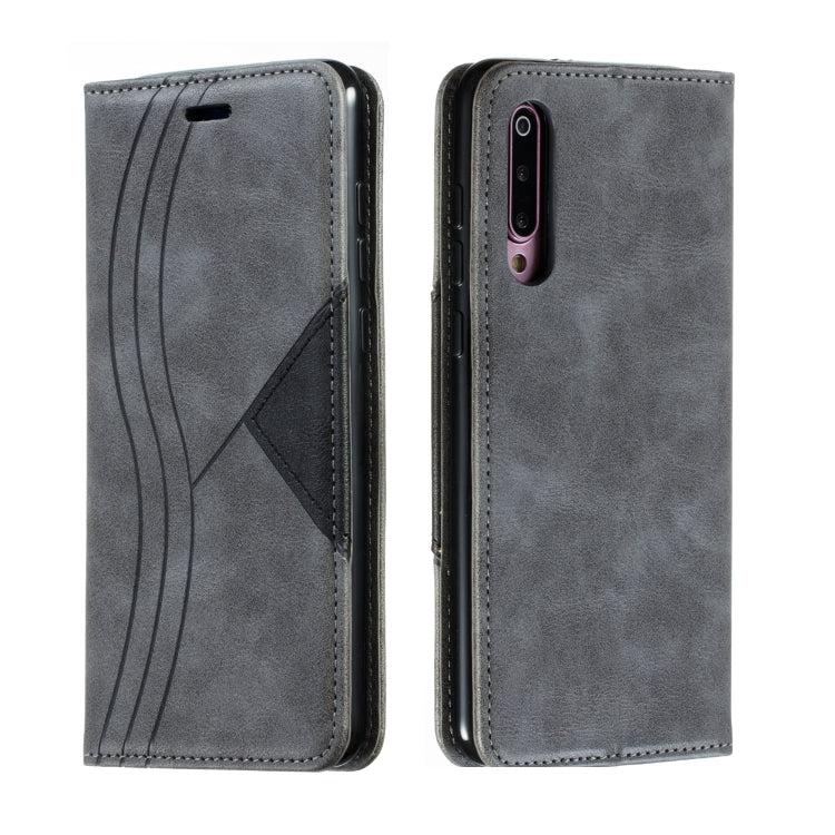 For Xiaomi 9 Pro Splicing Color Magnetic Hem Horizontal Flip Leather Case with Holder & Card Slots