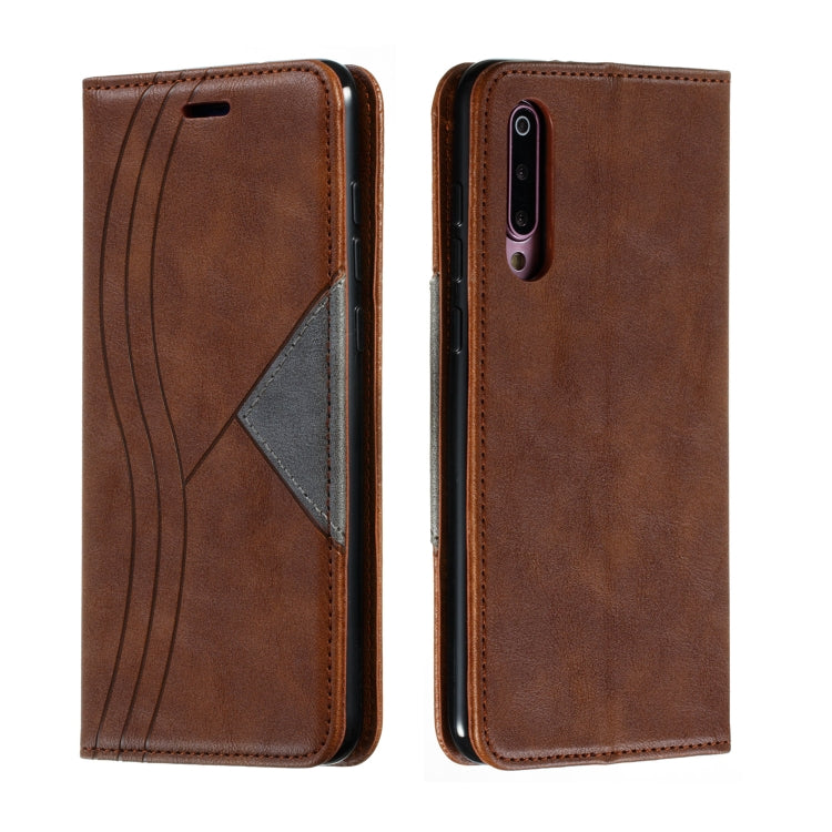 For Xiaomi 9 Pro Splicing Color Magnetic Hem Horizontal Flip Leather Case with Holder & Card Slots