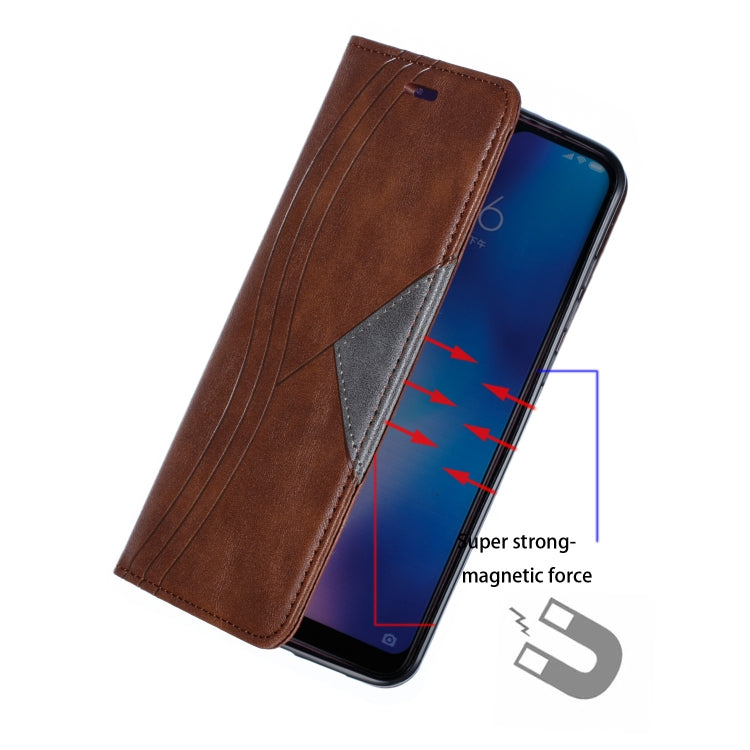 For Xiaomi 9 Pro Splicing Color Magnetic Hem Horizontal Flip Leather Case with Holder & Card Slots