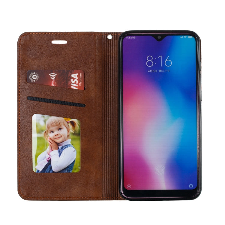 For Xiaomi 9 Pro Splicing Color Magnetic Hem Horizontal Flip Leather Case with Holder & Card Slots