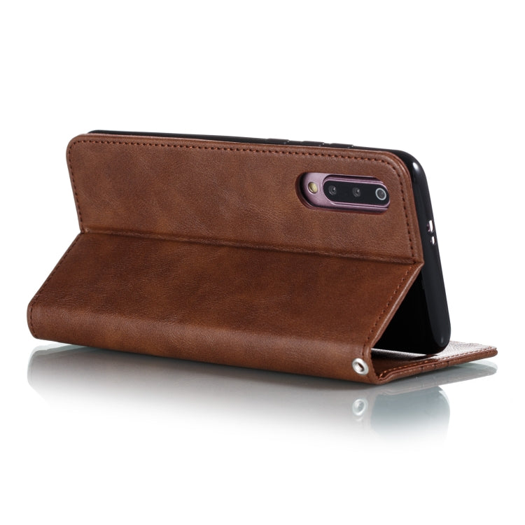 For Xiaomi 9 Pro Splicing Color Magnetic Hem Horizontal Flip Leather Case with Holder & Card Slots