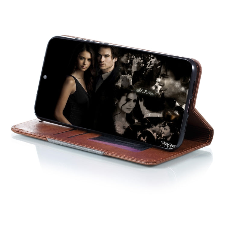 For Xiaomi 9 Pro Splicing Color Magnetic Hem Horizontal Flip Leather Case with Holder & Card Slots