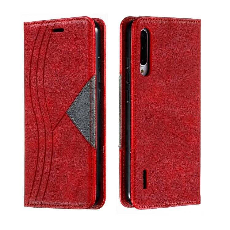 For Xiaomi Mi CC9e / Mi A3 Splicing Color Magnetic Hem Horizontal Flip Leather Case with Holder & Card Slots