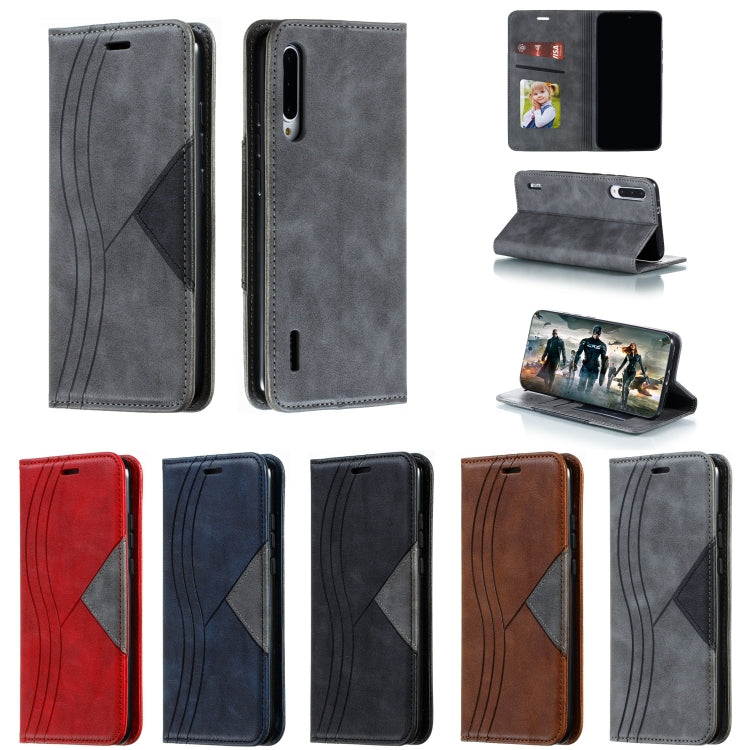 For Xiaomi Mi CC9e / Mi A3 Splicing Color Magnetic Hem Horizontal Flip Leather Case with Holder & Card Slots