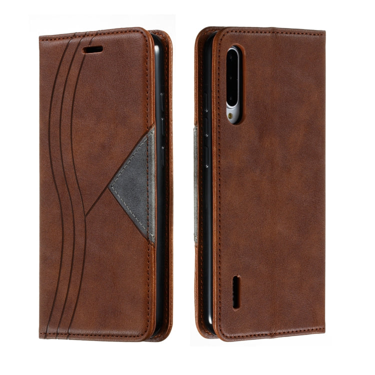 For Xiaomi Mi CC9e / Mi A3 Splicing Color Magnetic Hem Horizontal Flip Leather Case with Holder & Card Slots