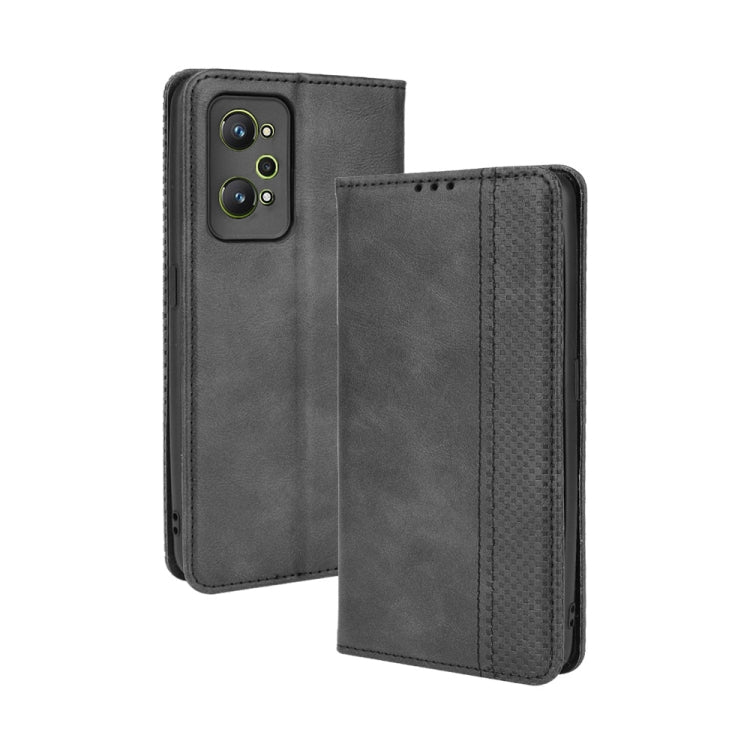 For OPPO Realme GT Neo2 Magnetic Buckle Retro Crazy Horse Texture Horizontal Flip Phone Leather Case with Holder & Card Slots & Photo Frame