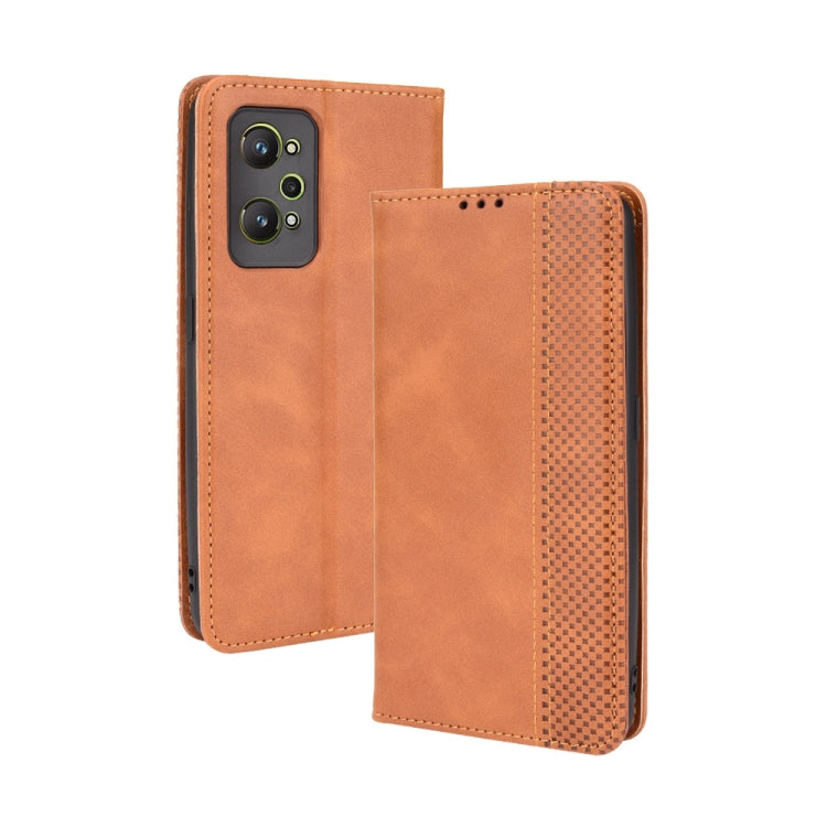 For OPPO Realme GT Neo2 Magnetic Buckle Retro Crazy Horse Texture Horizontal Flip Phone Leather Case with Holder & Card Slots & Photo Frame