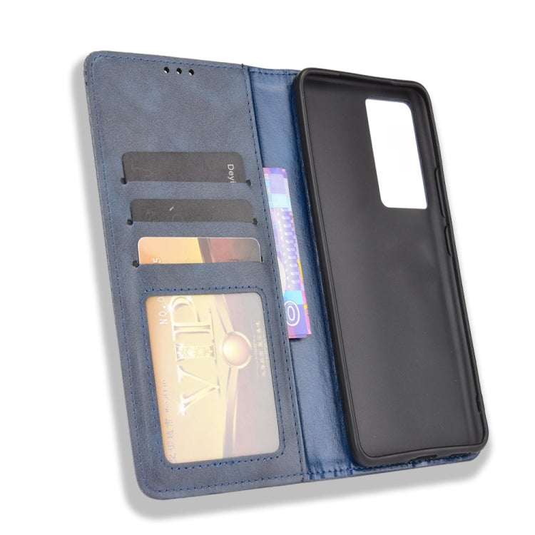 For vivo iQOO 8 Magnetic Buckle Retro Crazy Horse Texture Horizontal Flip Phone Leather Case with Holder & Card Slots & Photo Frame