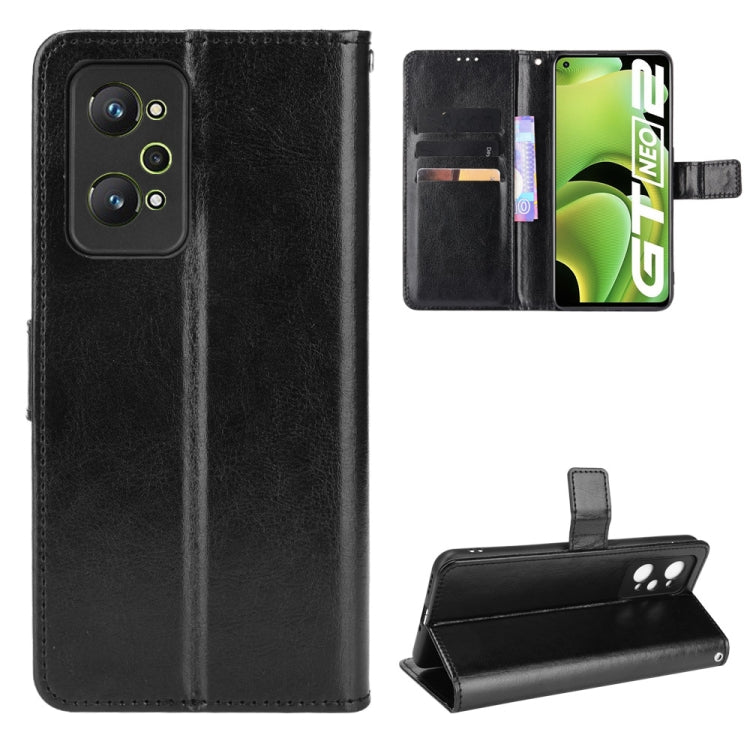 For OPPO Realme GT Neo2 Crazy Horse Texture Horizontal Flip Phone Leather Case with Holder & Card Slots & Lanyard