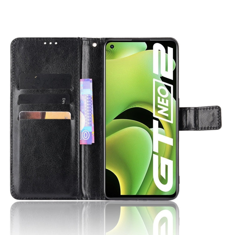For OPPO Realme GT Neo2 Crazy Horse Texture Horizontal Flip Phone Leather Case with Holder & Card Slots & Lanyard