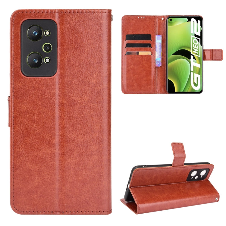 For OPPO Realme GT Neo2 Crazy Horse Texture Horizontal Flip Phone Leather Case with Holder & Card Slots & Lanyard