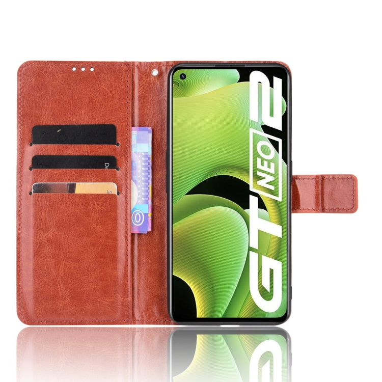 For OPPO Realme GT Neo2 Crazy Horse Texture Horizontal Flip Phone Leather Case with Holder & Card Slots & Lanyard