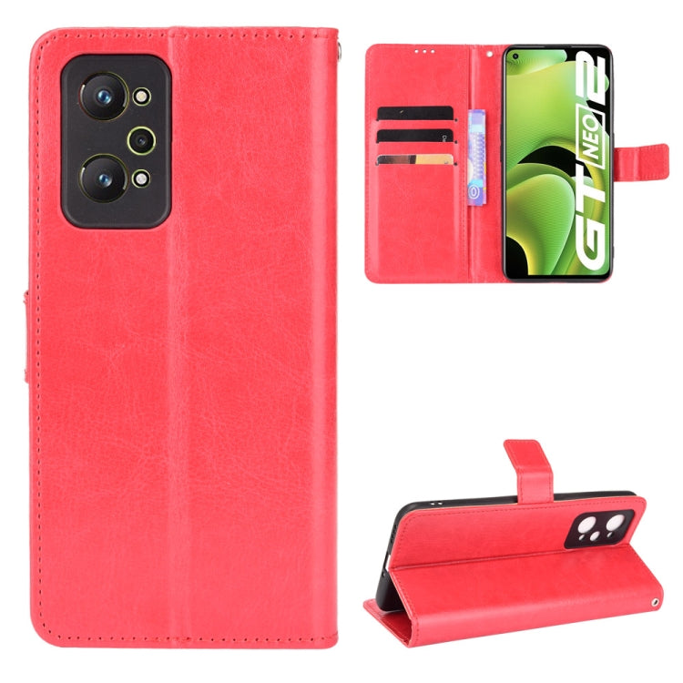 For OPPO Realme GT Neo2 Crazy Horse Texture Horizontal Flip Phone Leather Case with Holder & Card Slots & Lanyard