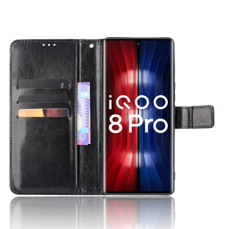 For vivo iQOO 8 Pro Crazy Horse Texture Horizontal Flip Phone Leather Case with Holder & Card Slots & Lanyard