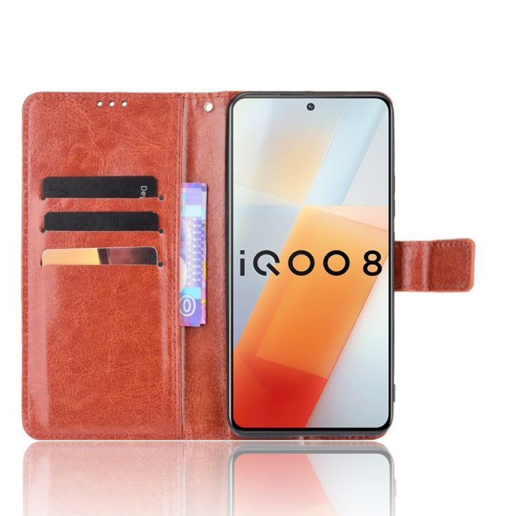 For vivo iQOO 8 Crazy Horse Texture Horizontal Flip Phone Leather Case with Holder & Card Slots & Lanyard