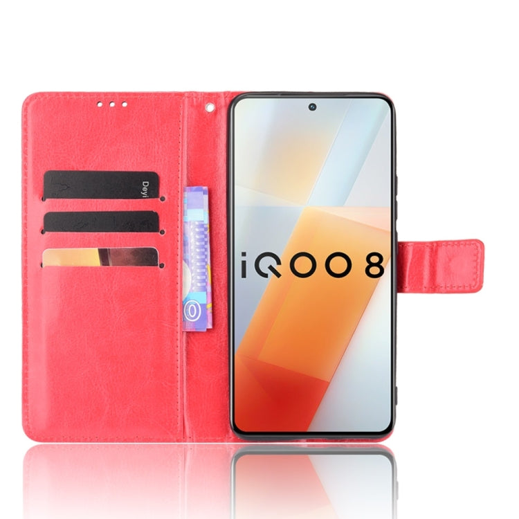 For vivo iQOO 8 Crazy Horse Texture Horizontal Flip Phone Leather Case with Holder & Card Slots & Lanyard