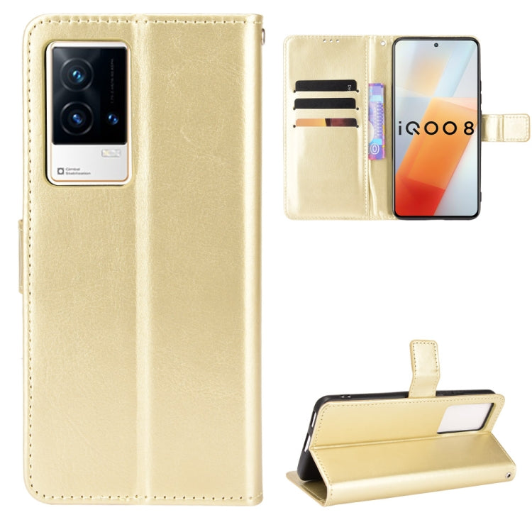 For vivo iQOO 8 Crazy Horse Texture Horizontal Flip Phone Leather Case with Holder & Card Slots & Lanyard