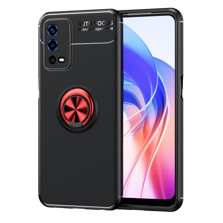 For OPPO A55 4G Metal Ring Holder 360 Degree Rotating TPU Phone Case