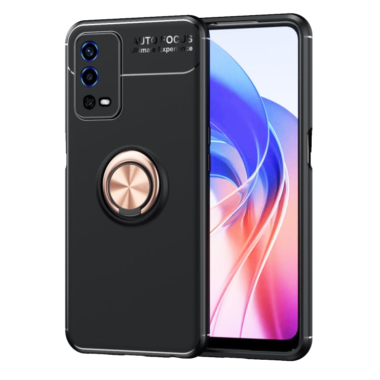 For OPPO A55 4G Metal Ring Holder 360 Degree Rotating TPU Phone Case