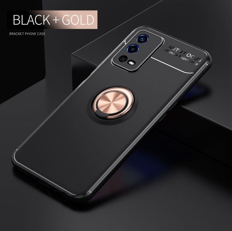 For OPPO A55 4G Metal Ring Holder 360 Degree Rotating TPU Phone Case