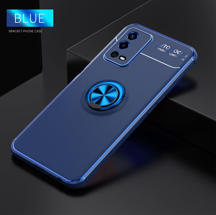 For OPPO A55 4G Metal Ring Holder 360 Degree Rotating TPU Phone Case