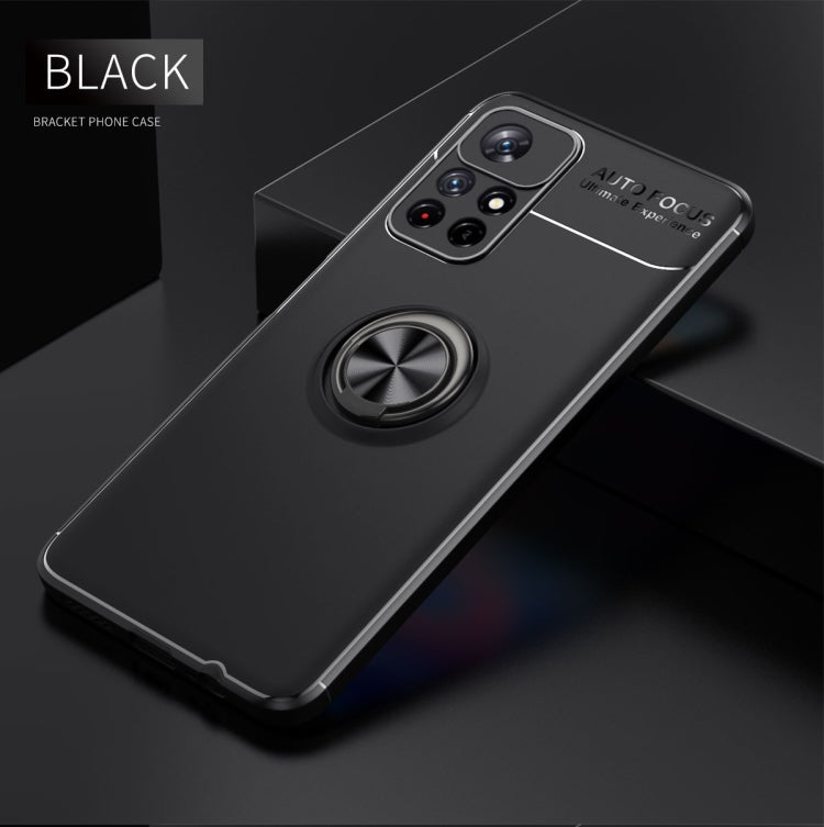 For Xiaomi Redmi Note 11 (China) Metal Ring Holder 360 Degree Rotating TPU Phone Case