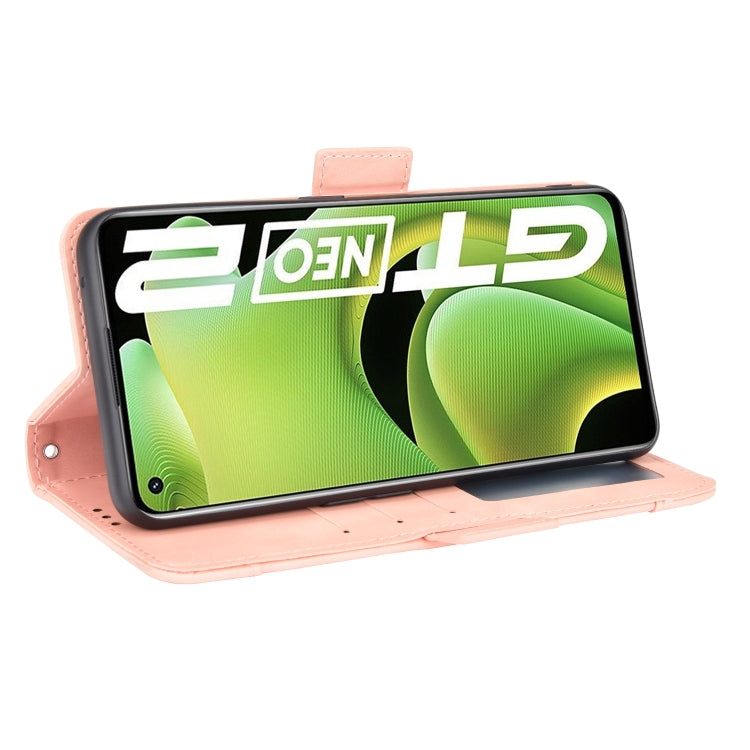 For OPPO Realme GT Neo2 Skin Feel Calf Pattern Horizontal Flip Leather Phone Case with Holder & Card Slots & Photo Frame