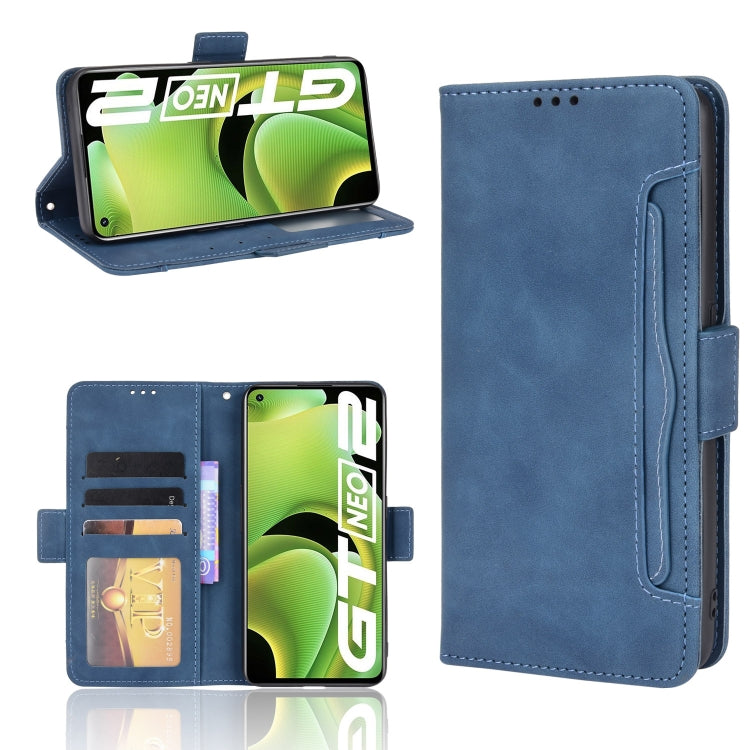 For OPPO Realme GT Neo2 Skin Feel Calf Pattern Horizontal Flip Leather Phone Case with Holder & Card Slots & Photo Frame