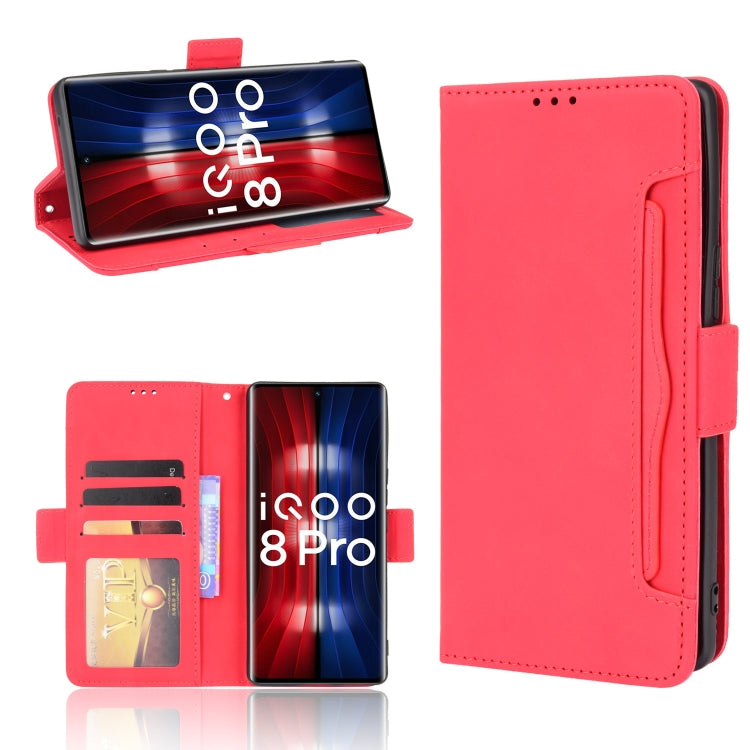 For vivo iQOO 8 Pro Skin Feel Calf Pattern Horizontal Flip Leather Phone Case with Holder & Card Slots & Photo Frame